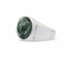 Best reviews of 🛒 Monary Seraphinite Iconic Stone Signet Ring in Sterling Silver for men 😍
