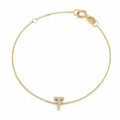 Discount ✔️ Monary Diamond Intiial"T" Bracelet (Yg/7"+1") for 👩 women 💯