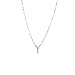 Hot Sale 🎁 Monary Silver Diamond Initial "Y" Necklace for 👩 women 🧨