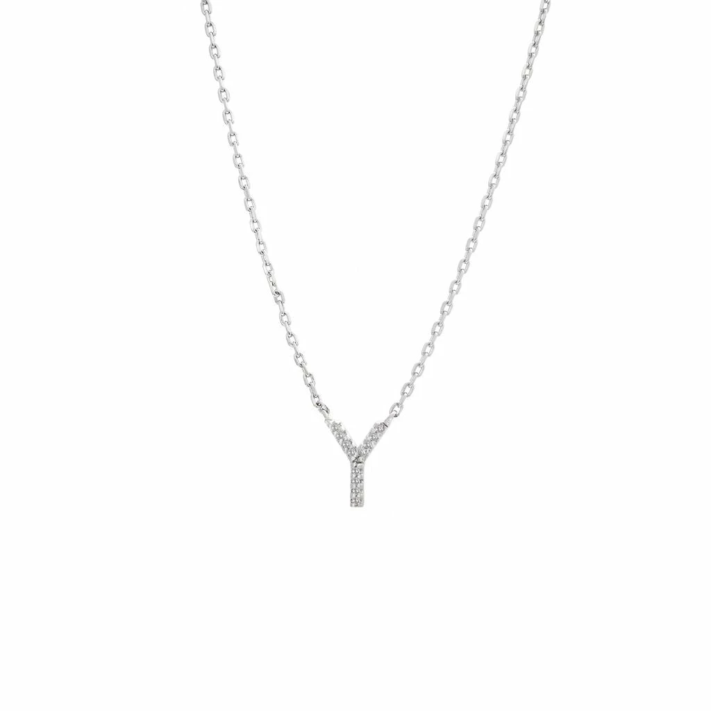 Hot Sale π Monary Silver Diamond Initial "Y" Necklace for π© women π§¨