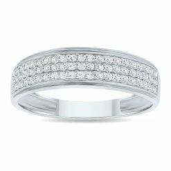 Outlet π Monary π© Women's 1/3 Carat TW Round Diamond Rave Wedding Band in 10K White Gold π