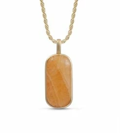 Brand new 🤩 Monary Yellow Lace Agate Tag in 14K Yellow Gold Plated Sterling Silver for men 🌟