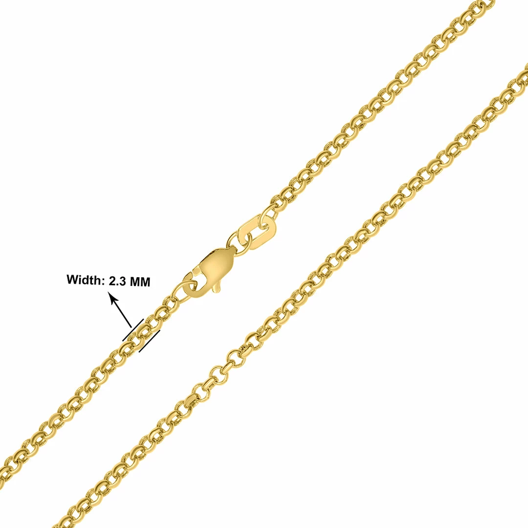 Deals βοΈ Monary 14K Yellow Gold 2.3mm Round Rolo Chain with Lobster Clasp - 18 Inch for π© women β - Image 3