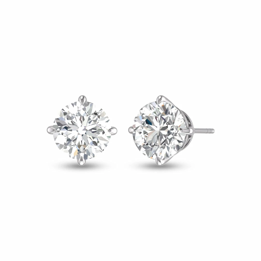 Best Pirce π Monary Lab Grown 1/2 CTW Round Solitaire Diamond Earrings in 14K White Gold for π© women 𧨠- Image 3