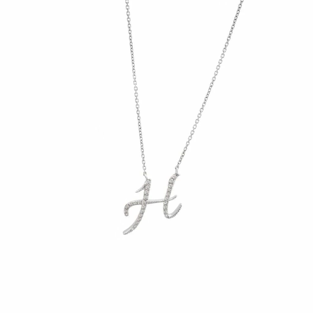 Budget β Monary Diamond Script Initial Necklace (Wg/ 16+2") for π© women π