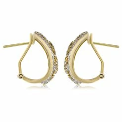 Buy 😍 Monary Diamond Huggies Earrings Set in 14K Yellow Gold for 👩 women 😍