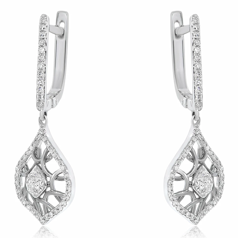 Flash Sale π Monary Diamond Dangle Earrings Set in 14K White Gold for π© women β€οΈ