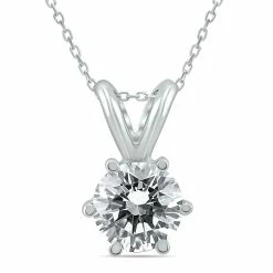 Brand new 🧨 Monary 3/4 Carat 6 Prong Diamond Solitaire Pendant in 14K White Gold for 👩 women 🎁