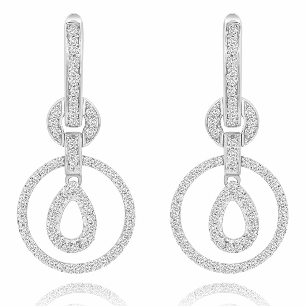 Best Sale β Monary White Diamond Fashion Earrings Set in 14K White Gold for π© women π