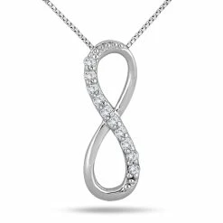 Hot Sale π Monary 1/8 Carat TW Diamond Infinity Pendant in 10K White Gold for π© women π