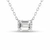 Buy ⭐ Monary Lab Grown 1/4 CTW Floating Emerald Diamond Solitaire Pendant in 14K White Gold for 👩 women ⌛