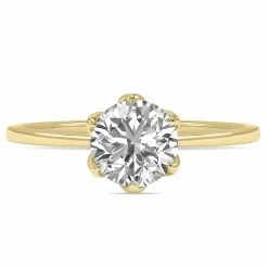 Best deal 🤩 Monary Lab Grown 1 Carat Diamond Solitaire Ring in 14K Yellow Gold (F-G Color, VVS1-VVS2 Clarity) for 👩 women 😉