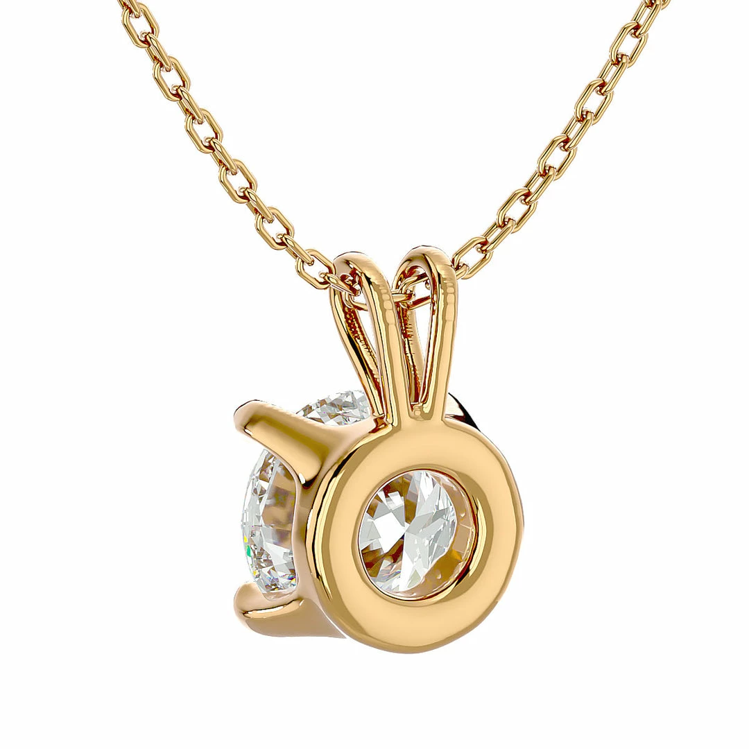Deals π Monary 1 Carat Round Brilliant Moissanite Necklace in 14 Karat Yellow Gold for π© women π - Image 4