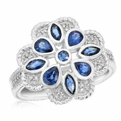 Hot Sale 🌟 Monary Blue Sapphire & Diamond Cocktail Ring for 👩 women 🧨