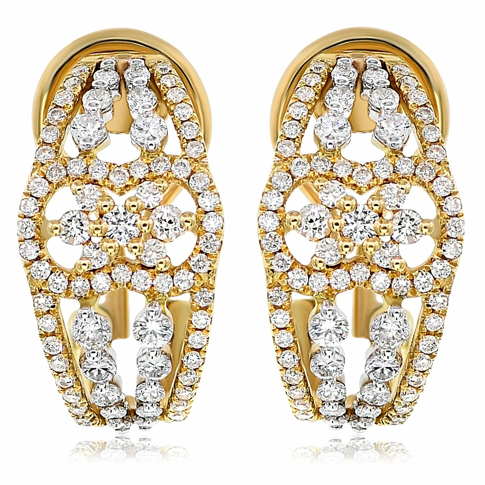 Deals π Monary Diamond Huggies Earrings Set in 18K Two Tone Gold for π© women π