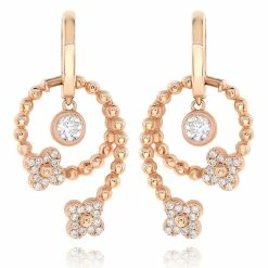 Promo ⌛ Monary White Diamond Fashion Earrings Set in 18K Rose Gold for 👩 women ✨