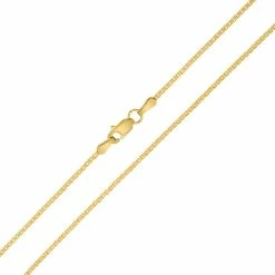Promo 😀 Monary 14K Yellow Gold 1.1mm Shiny Square Link Classic Box Chain with Lobster Clasp - 18 Inch for 👩 women 🔔