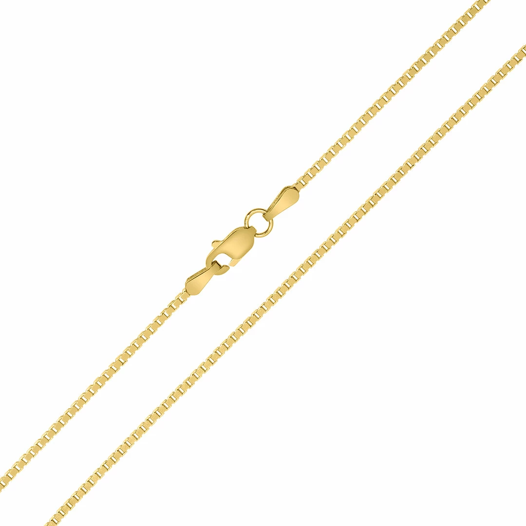 Promo π Monary 14K Yellow Gold 1.1mm Shiny Square Link Classic Box Chain with Lobster Clasp - 18 Inch for π© women π