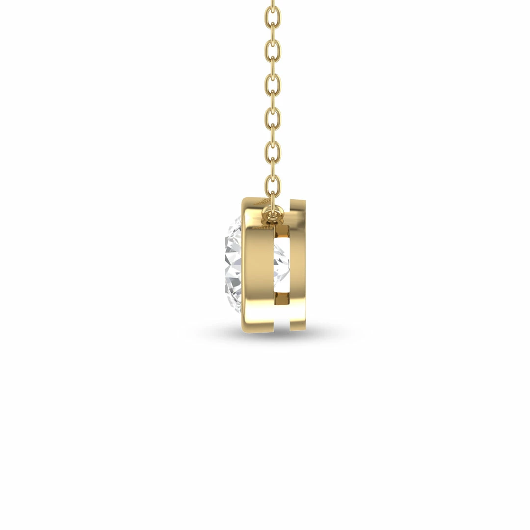 Promo π Monary Lab Grown 3/4 CTW Round Bezel Set Diamond Solitaire Pendant in 14K Yellow Gold for π© women π - Image 3