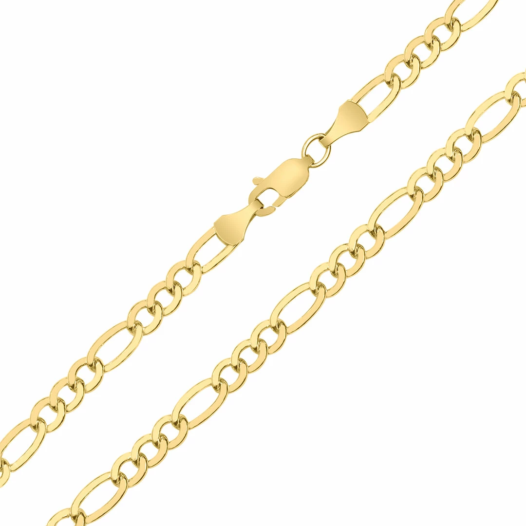 Hot Sale π Monary 14K Yellow Gold Filled 4.3MM Figaro Bracelet with Lobster Clasp for π© women β¨ - Image 2