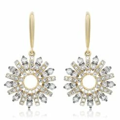 Brand new ✔️ Monary Diamond Dangle Earrings Set in 14K Yellow Gold for 👩 women 😉