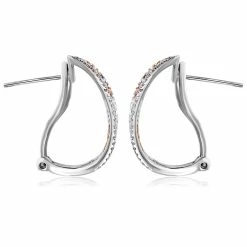 Discount 😉 Monary Diamond Huggies Earrings Set in 14K Two Tone Gold for 👩 women 😉