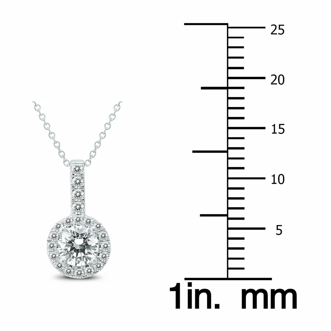 New π Monary Signature Quality 1 Carat TW Halo Diamond Pendant in 14K White Gold for π© women π - Image 2