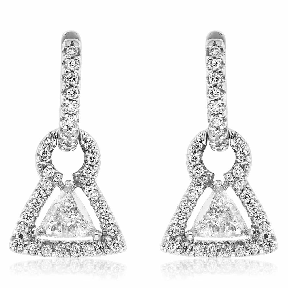 Promo π Monary Diamond Dangle Earrings Set in 18K White Gold for π© women π