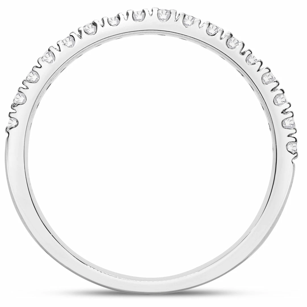 Best Sale β Monary 1/3 Carat Round Diamond Almost Eternity Ring In 14 Karat White Gold for π© women π₯° - Image 4