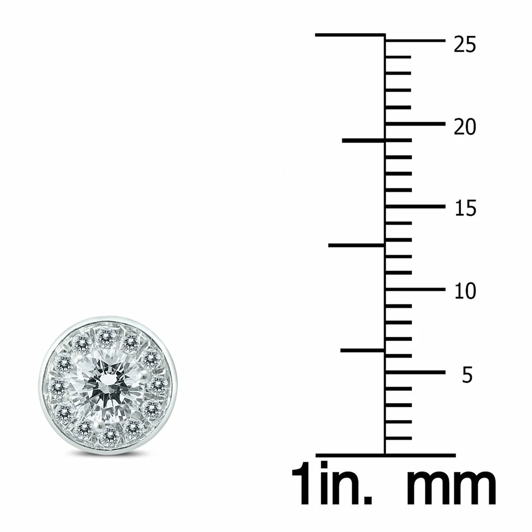 Cheapest π₯ Monary 14K White Gold 1 Carat TW Diamond Halo Earrings for π© women β - Image 2