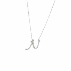 Flash Sale 🎁 Monary Diamond Script Intial Necklace (Wg/ 16+2") for 👩 women 🔔