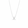 Coupon ⌛ Monary Silver Diamond Initial "X" Necklace for 👩 women 😉
