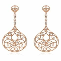 Flash Sale 🧨 Monary Diamond Dangle Earrings Set in 14K Rose Gold for 👩 women 😀