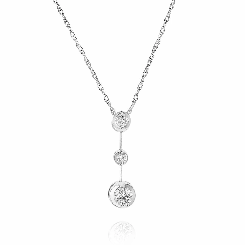 Outlet π Monary White Diamond Pendant Necklace Set in 14K White Gold for π© women π―
