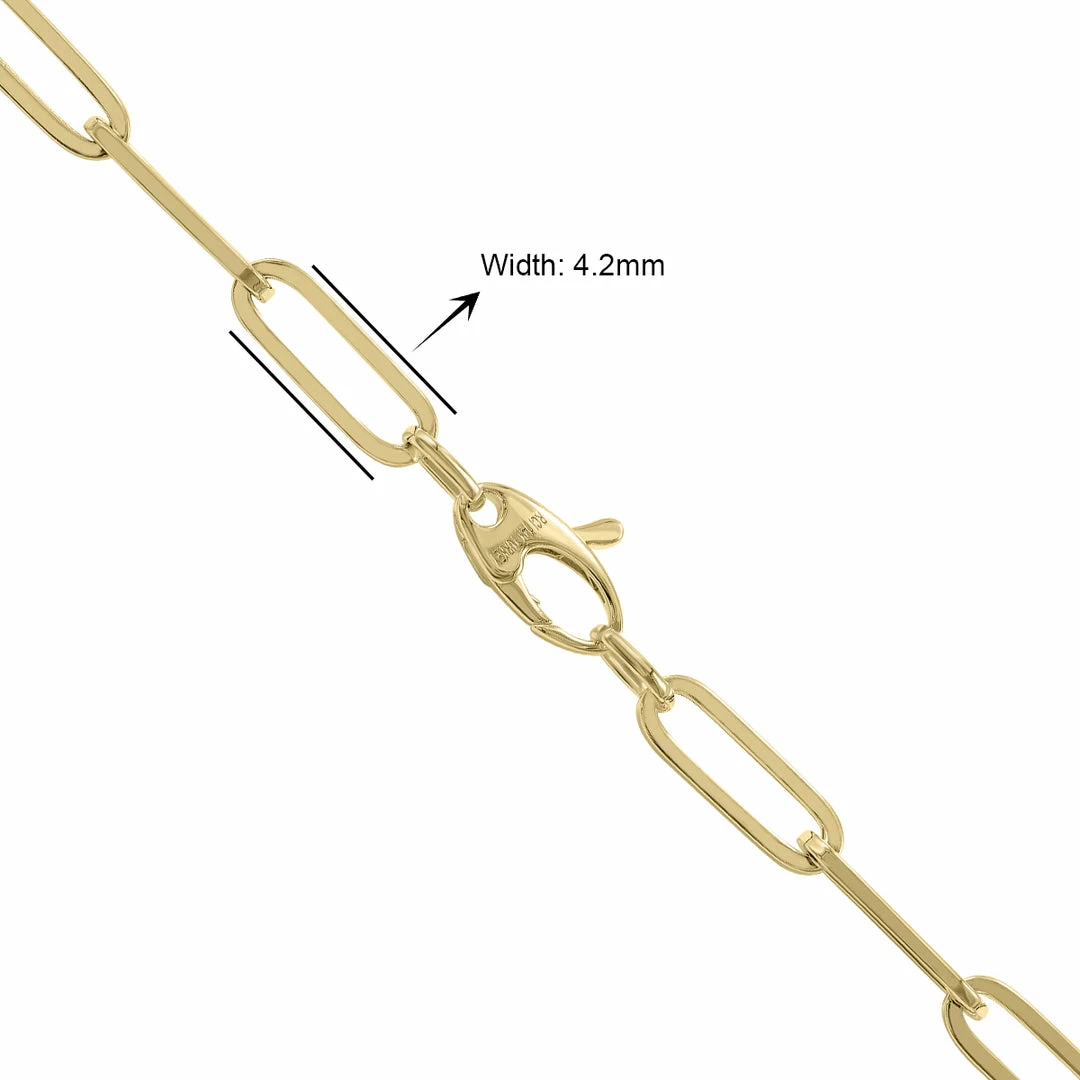 Discount π Monary 14K Yellow Gold 4.2MM Lite Paperclip Chain With Lobster Clasp - 18 Inch for π© women π - Image 3