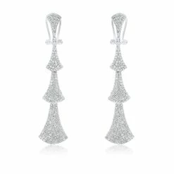 Outlet 🛒 Monary Diamond Fashion Dangle Earrings Set in 14K White Gold for 👩 women 🤩