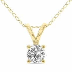 Hot Sale π Monary Lab Grown 1/2 Carat Diamond Solitaire Pendant in 14K Yellow Gold (F-G Color, VVS1-VVS2 Clarity) for π© women π