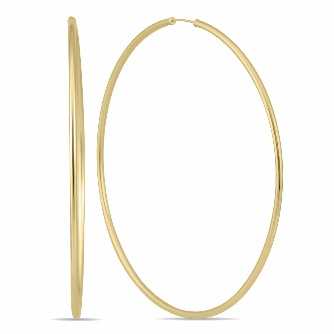Budget βοΈ Monary 70MM Endless Hoop Earrings 14k Yellow Gold for π© women β