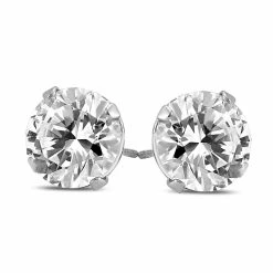 Budget ✔️ Monary Signature Quality 1 Carat TW Round Solitaire Earrings in 14K White Gold for 👩 women 👏