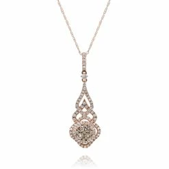 Best Pirce ✨ Monary Diamond Pendant Necklace Set in 14K Rose Gold for 👩 women ❤️