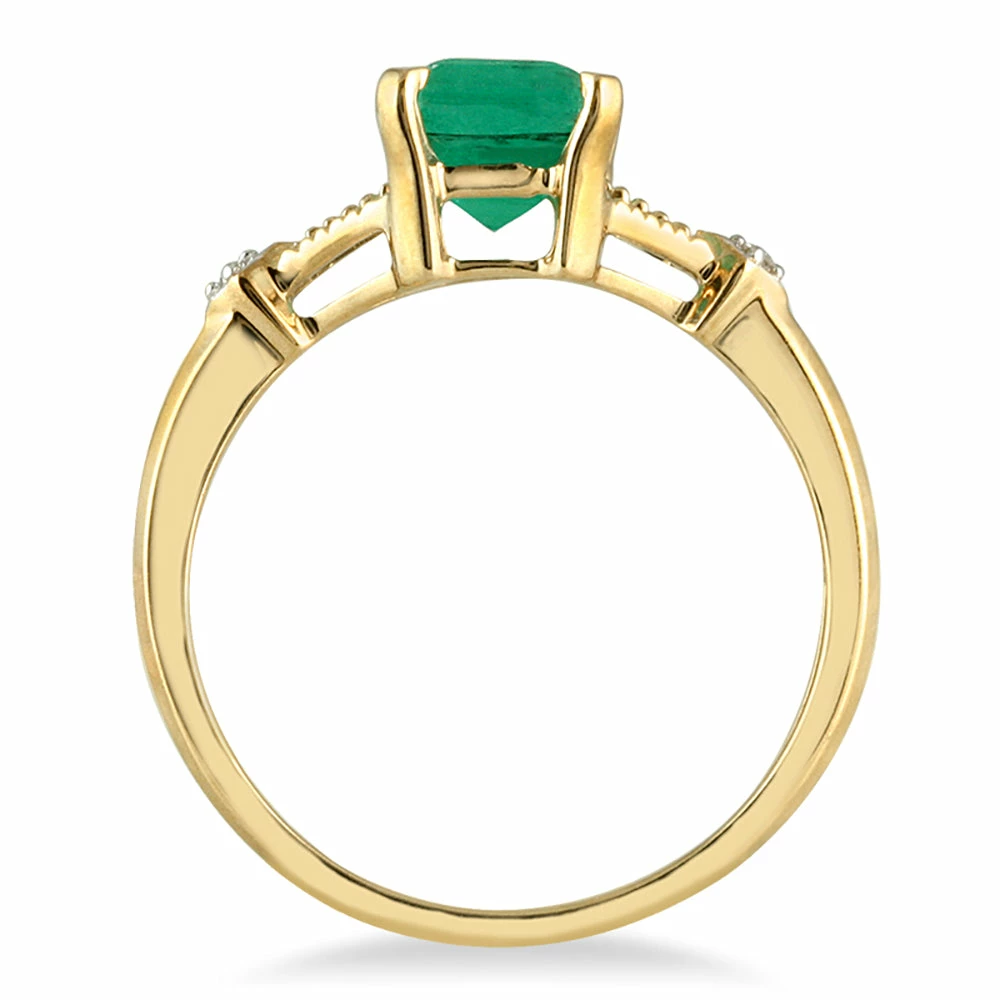 Cheapest β Monary 1.60 Carat Emerald and Diamond Ring in 10K Yellow Gold for π© women π€© - Image 2