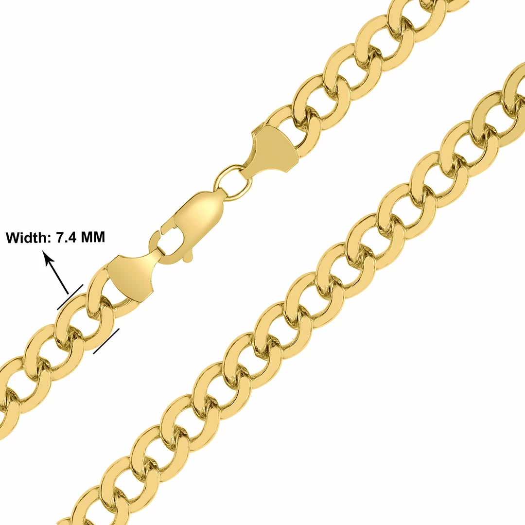 New β€οΈ Monary 14K Yellow Gold Filled 7.4MM Curb Link Chain with Lobster Clasp - 20 Inch for π© women π - Image 2