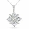 Hot Sale ⭐ Monary 1 Carat TW Diamond Snowflake Pendant in 10K White Gold for 👩 women 😀
