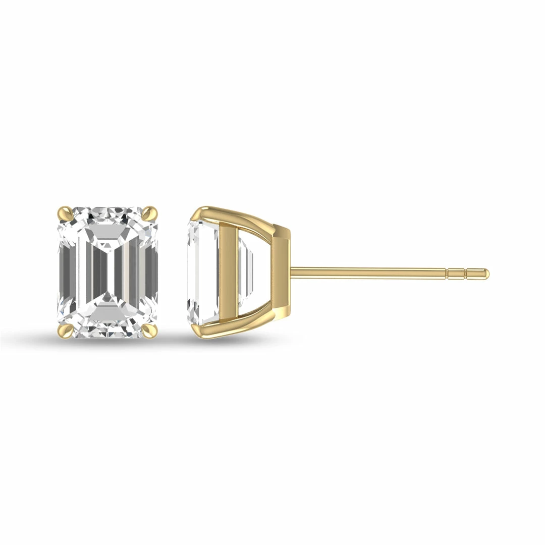 Deals π Monary Lab Grown 3/4 CTW Emerald Cut Solitaire Diamond Earrings in 14K Yellow Gold for π© women β¨ - Image 4