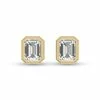 Best Pirce 🎉 Monary Lab Grown 1/2 CTW Emerald Bezel Set Diamond Solitaire Earrings in 14K Yellow Gold for 👩 women 🧨