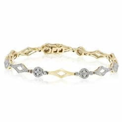 Top 10 🤩 Monary Diamond Bracelet - Micro Pave Set in 14K Yellow Gold for 👩 women 🔥
