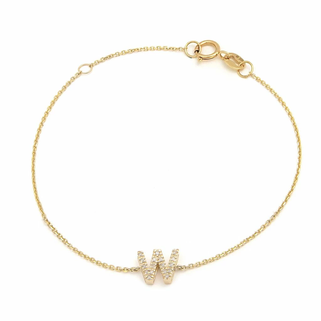 Best reviews of π Monary Diamond Intiial"W" Bracelet (Yg/7"+1") for π© women π