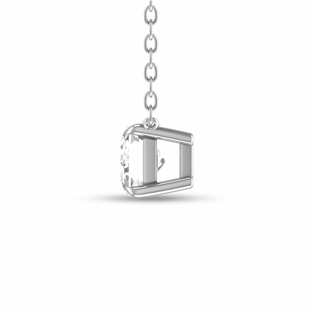 Buy β Monary Lab Grown 1/4 CTW Floating Emerald Diamond Solitaire Pendant in 14K White Gold for π© women β - Image 3