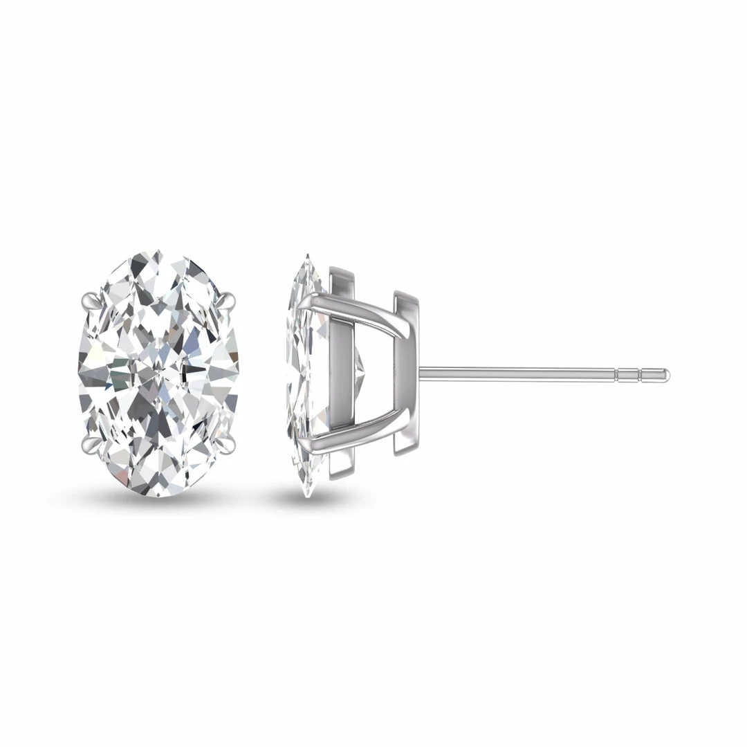 Promo β¨ Monary Lab Grown 3/4 CTW Oval Solitaire Diamond Earrings in 14K White Gold for π© women π― - Image 4