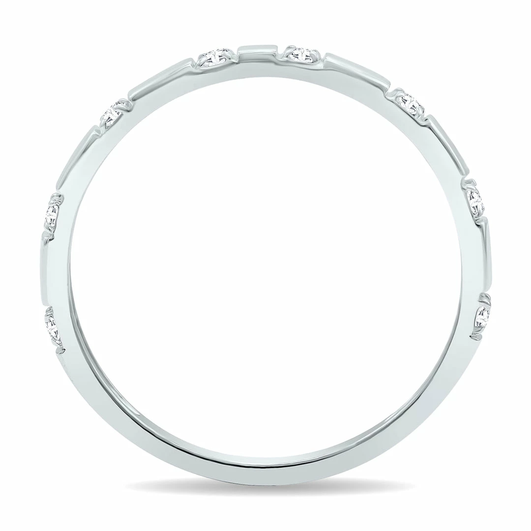 Discount β Monary π© Women's 1/10 Carat TW Thin Diamond Wedding or Fashion Band in 10K White Gold π₯° - Image 3
